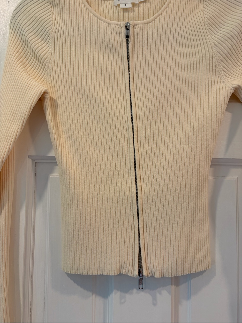 Good American Ribbed Zip-Front Knit Jacket - Picture 3 of 5